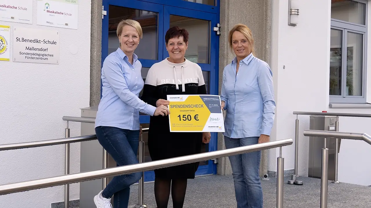 Spende für die St. Benedikt Schule in Mallersdorf in Höhe von 150€